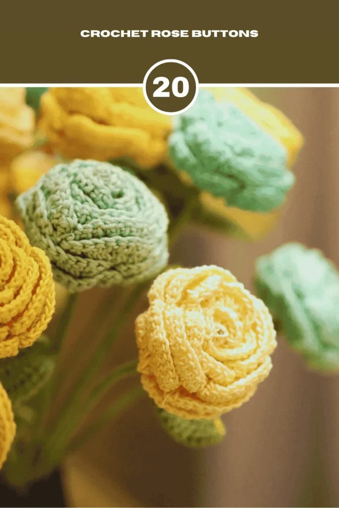 Crochet Rose Buttons