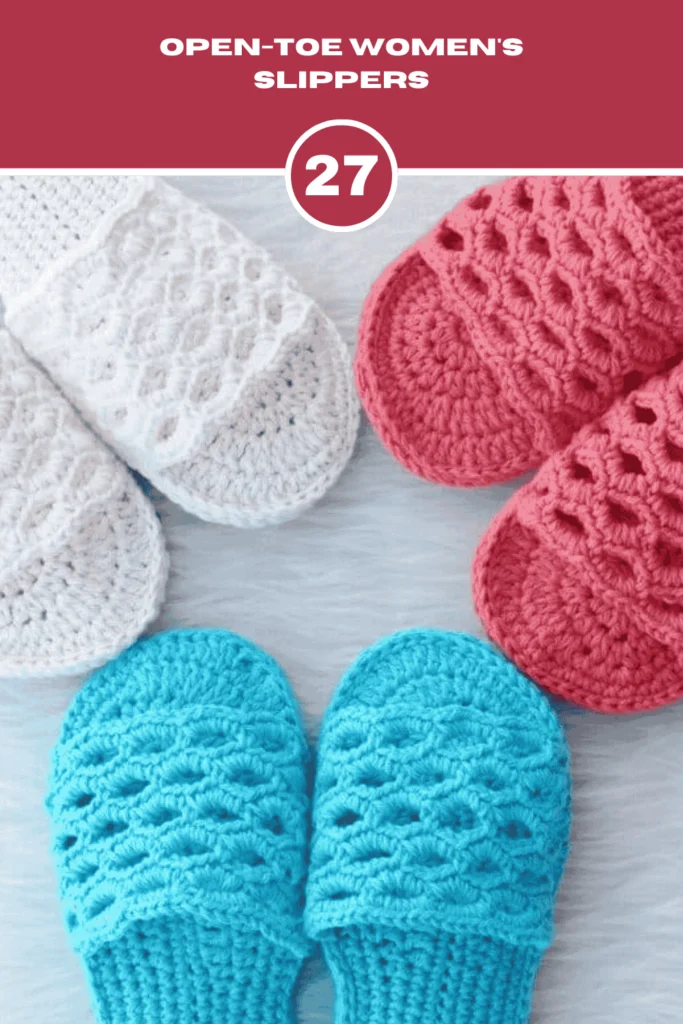 The Open-Toe Women's crochet Slippers patterns are a wonderful crochet pattern that can be used for warm weather. 