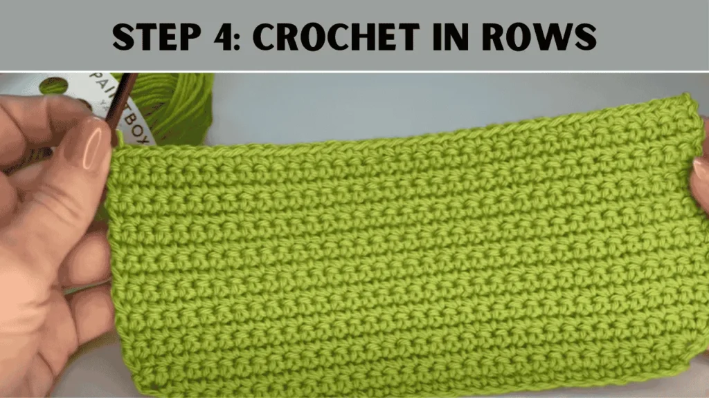 To crochet a purse, Now keep going with stitches until you are at the end of the row. Right after that, make a chain and turn your work. Continue your crochet tasks until you reach the height you have fixed for your purse. If you want a 12-inch tall purse with a 6-inch flap, continue your crocheting until it is 30 inches tall.