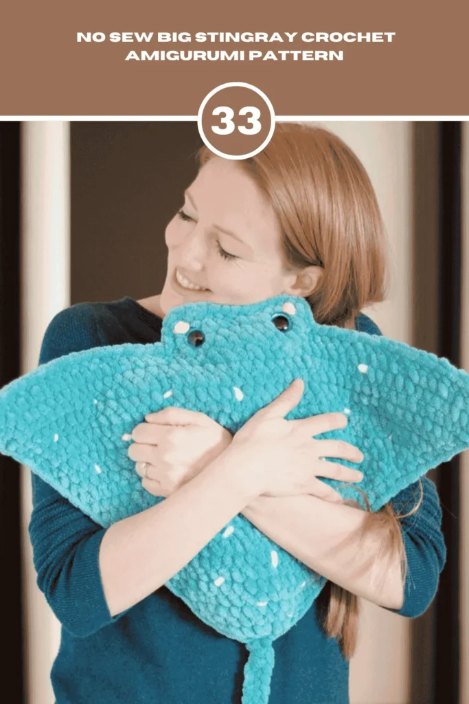 No Sew Big Stingray Crochet Stuffed Animal