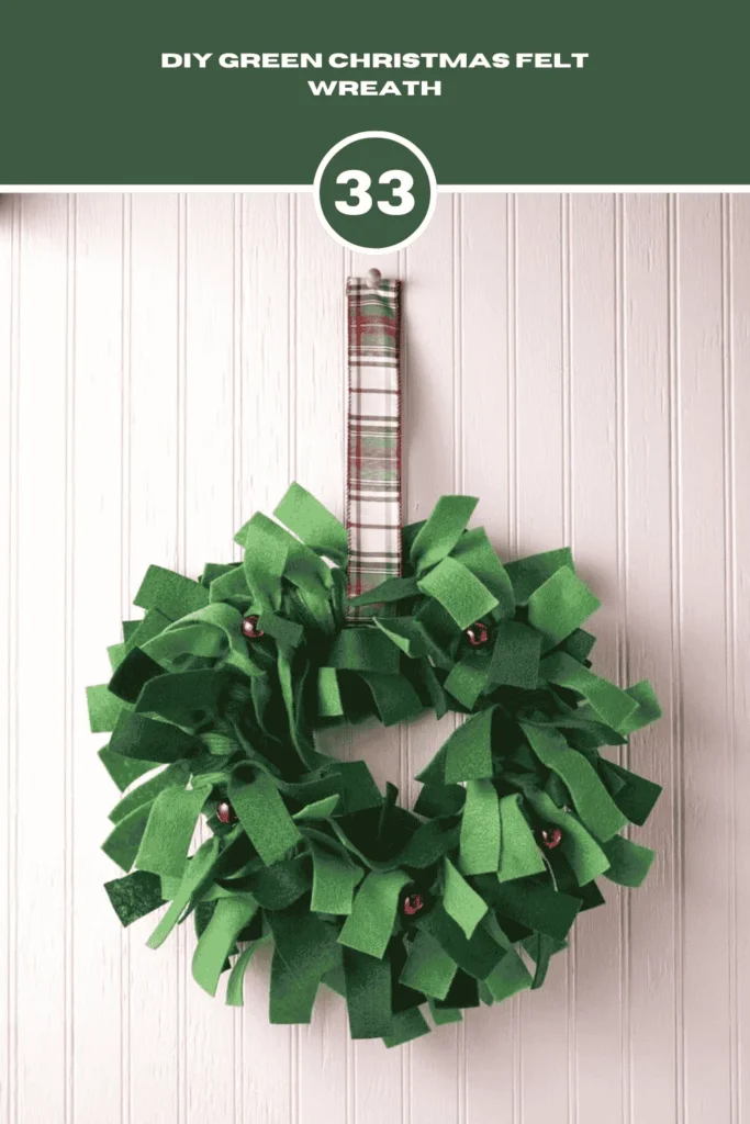 DIY Green Christmas Felt Wreath