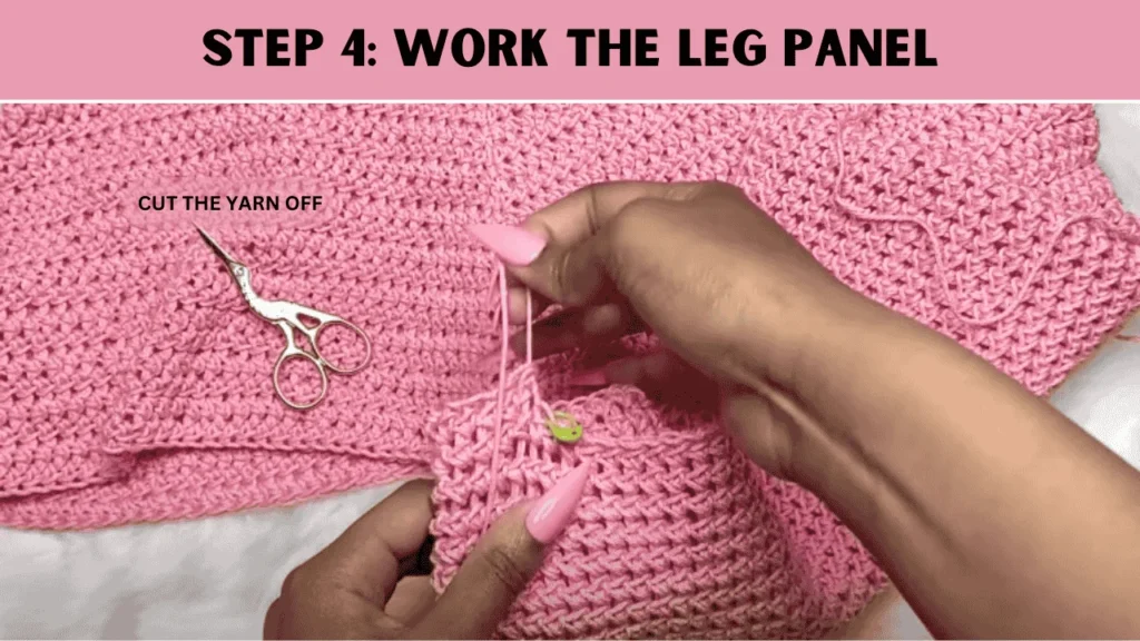 To Make A Crochet Pants, in the 17th step : Cut The Yarn Off