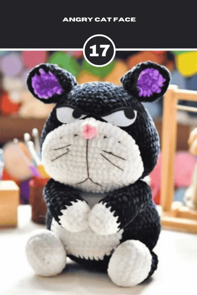 Angry Cat Face Realistic Crochet Pattern