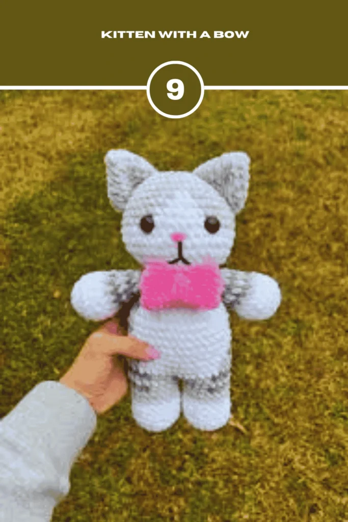 Kitten with a Bow Realistic Crochet Cat Pattern