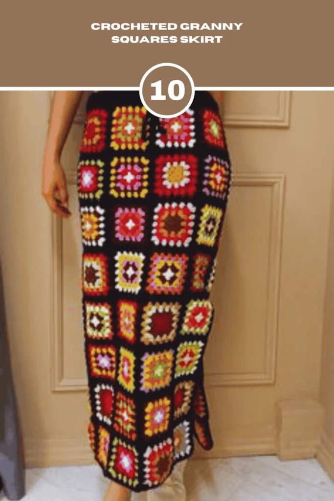 Crocheted Granny Squares Crochet Skirt Pattern