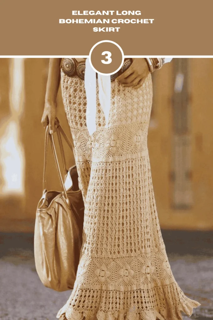 Elegant Long Bohemian Crochet Skirt Pattern