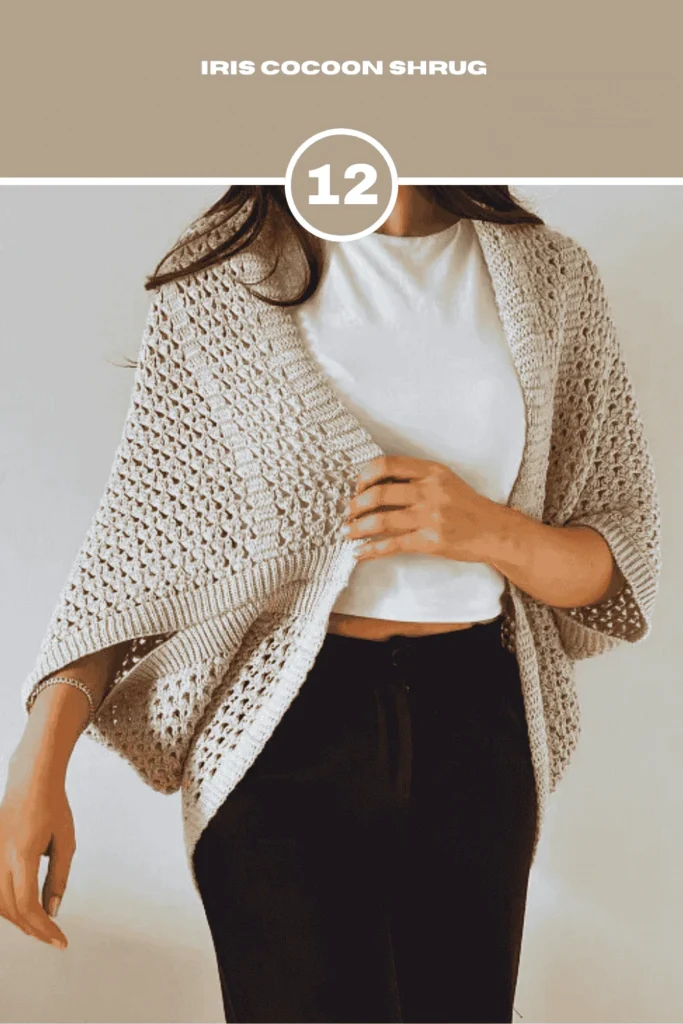 Iris Cocoon Crochet Shrug Pattern