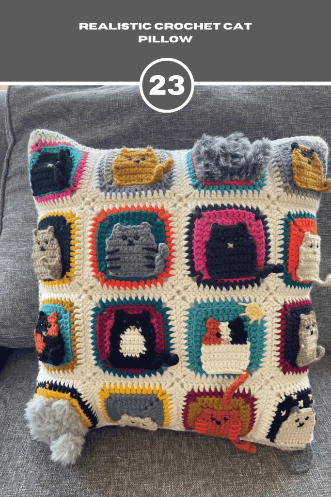 Realistic Crochet Cat Pillow