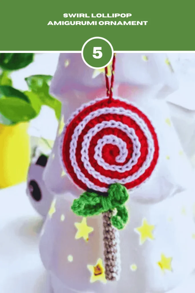 Swirl Lollipop Amigurumi Crochet Christmas Ornaments