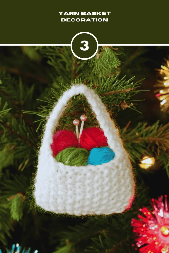 Yarn Basket Decoration Crochet Christmas Ornaments