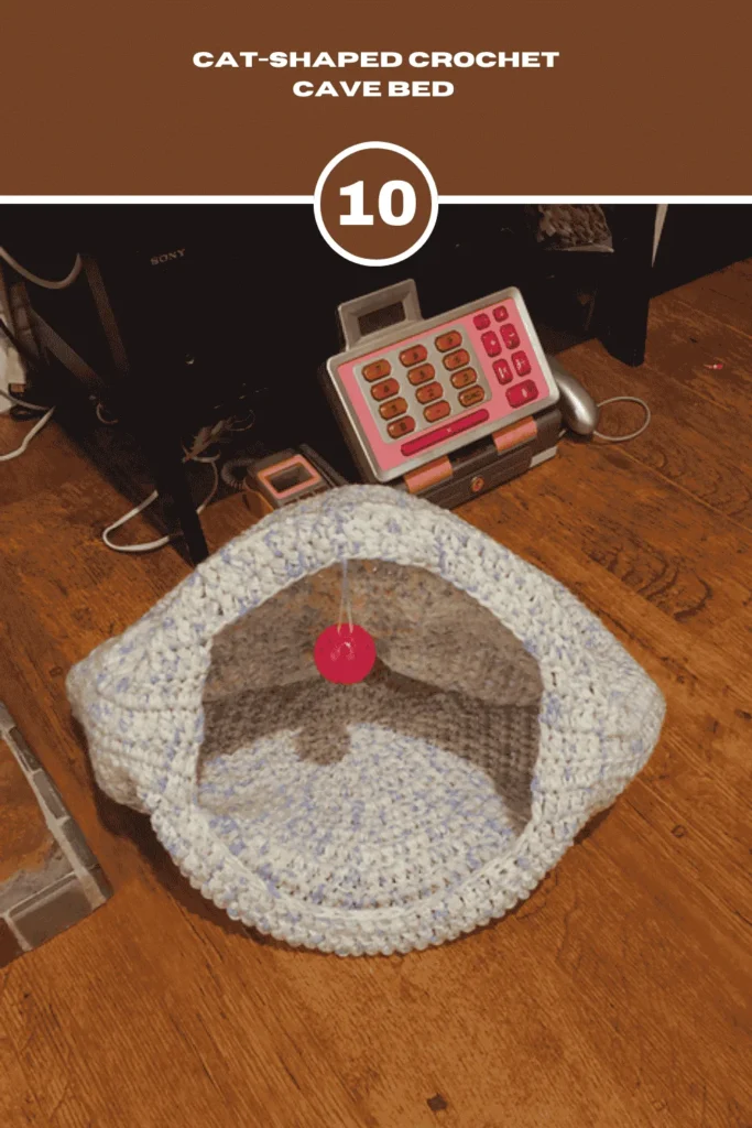 Cat-Shaped Crochet Cat Bed Cave 