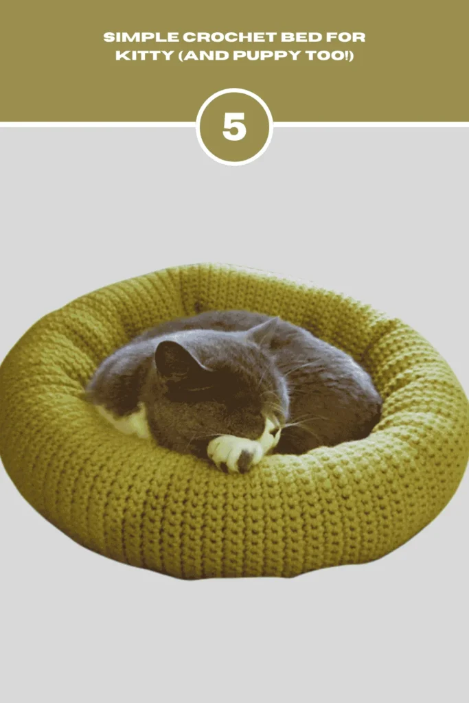 Simple Crochet Cat Bed For Kitty (And Puppy Too!)